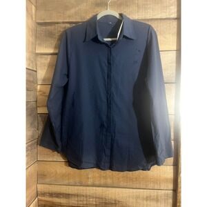 Navy Blue Long Sleeve Button Up Shirt Size‎ L